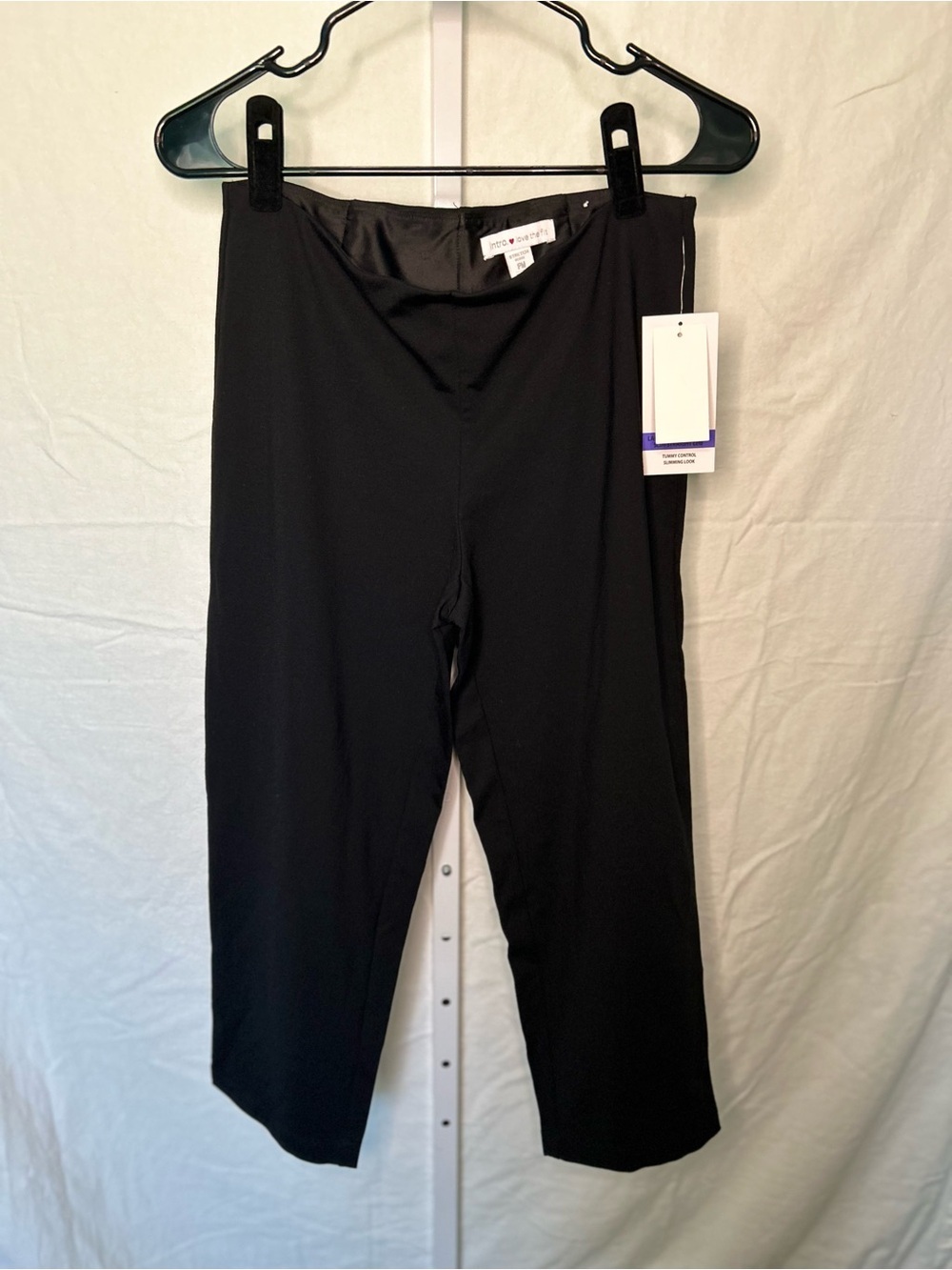 Intro Black Crop Pants Love the Fit Tummy Control Stretch PM Business Casual